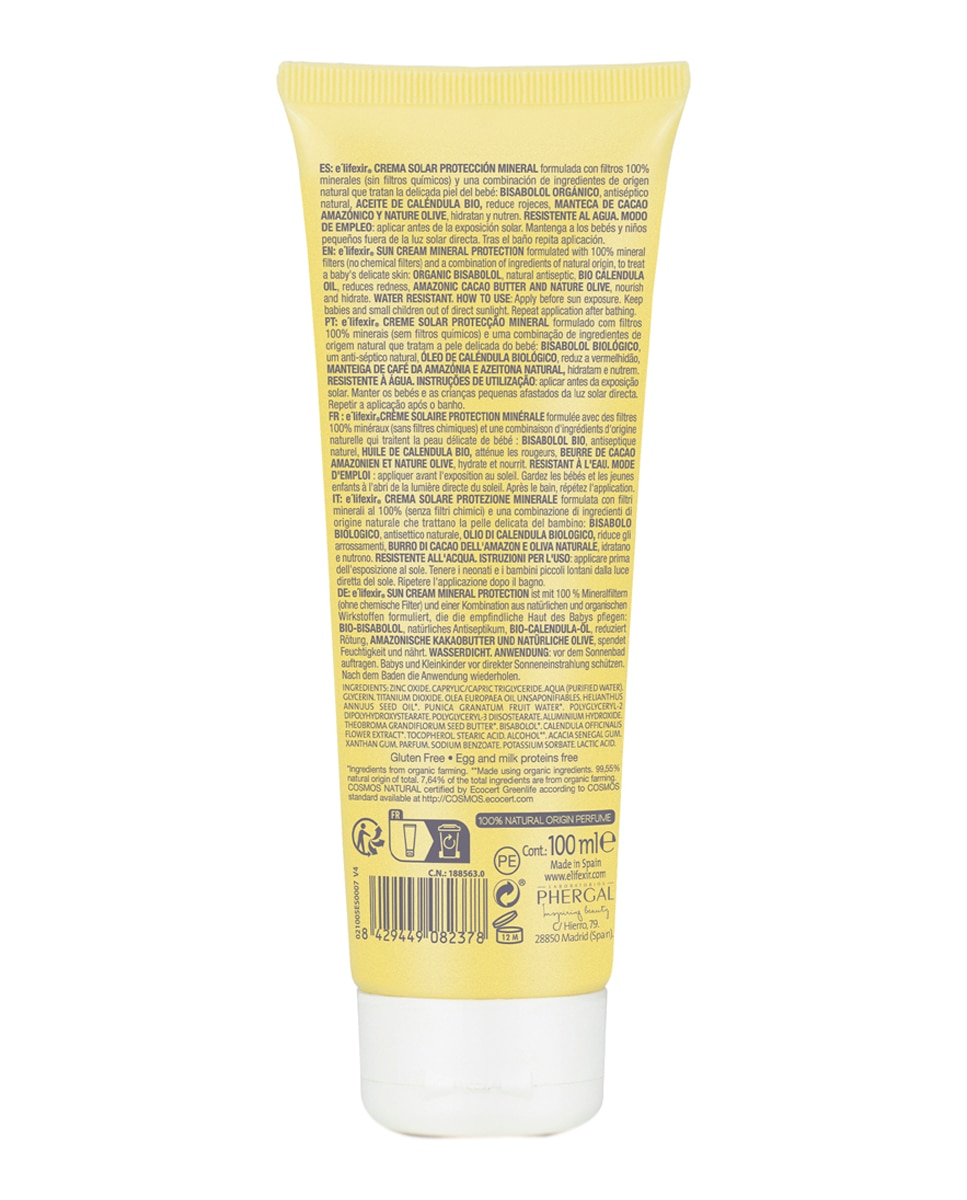 Crema Solar Mineral Protección Spf+50 Piel Sensible Elifexir Baby Care Elifexir - 100 ml 2