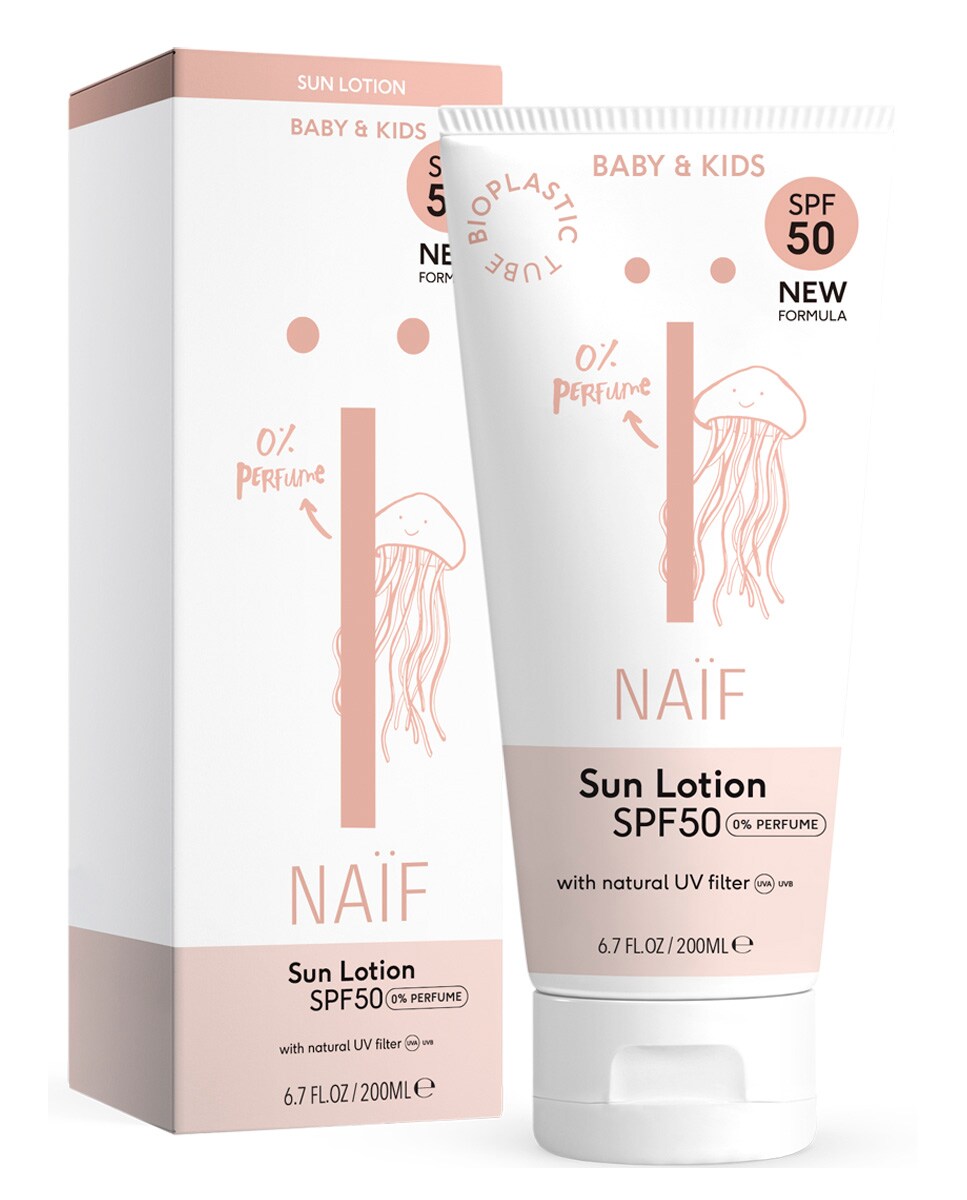 loción Protectora solar SPF50  sin fragancia 200 ml Naif 2