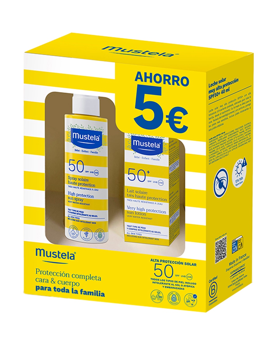 Mustela - Pack Solar Spray 200 ml & Leche 40 ml Mustela.