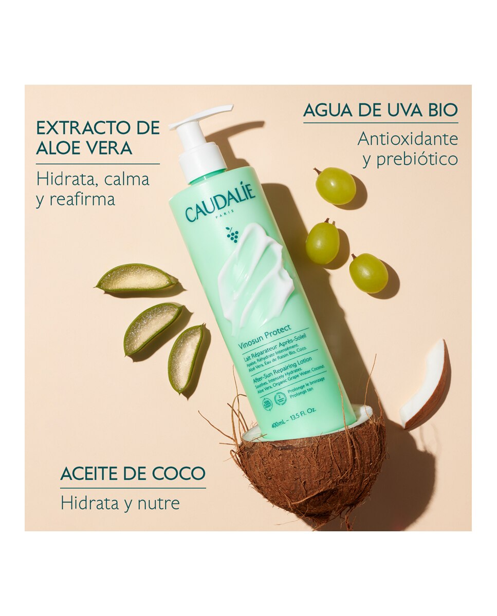 Imagen 4 de Leche Reparadora After Sun Vinosun 400 ml Caudalie - 400 ml