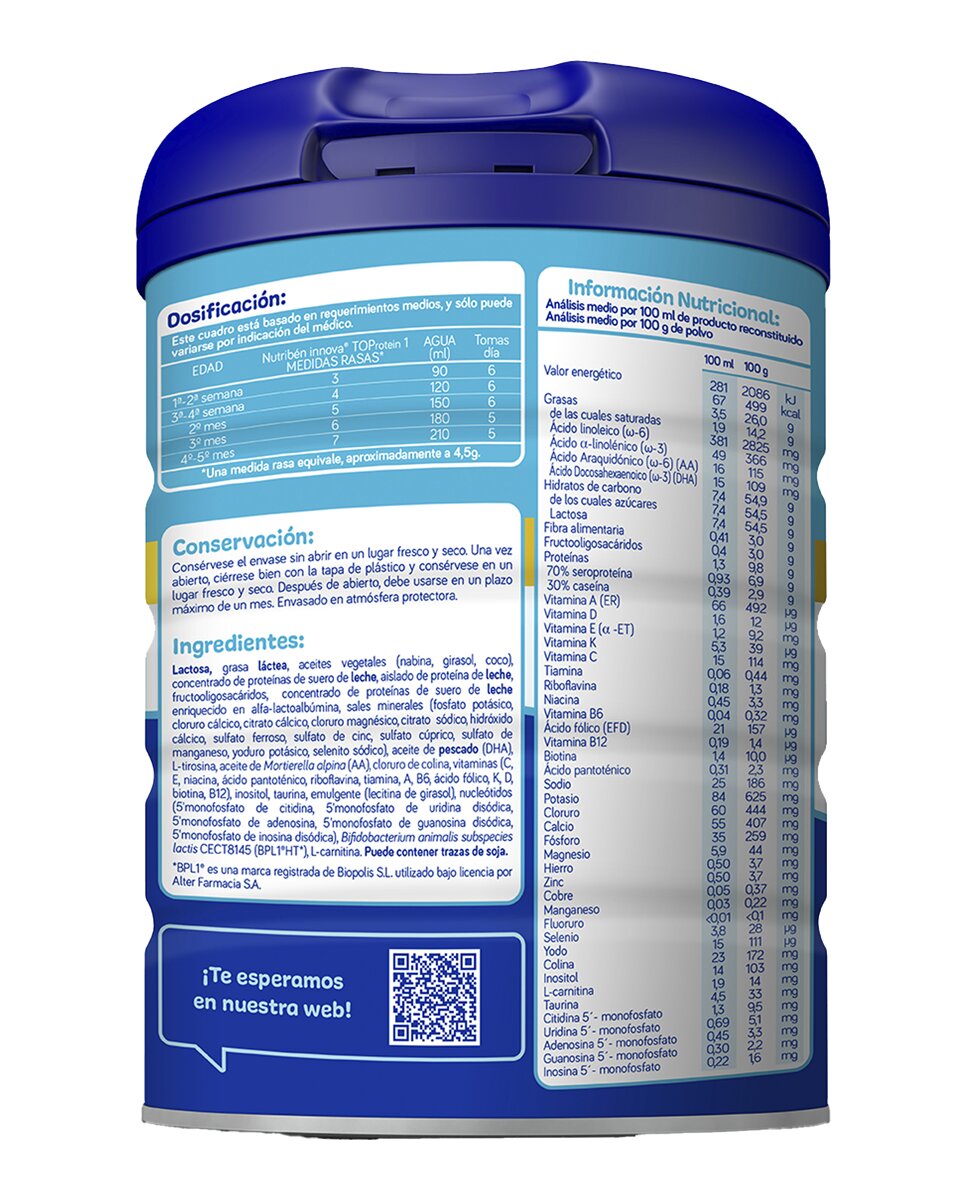 Leche infantil Innova 1 Nutribén - 800 g 3