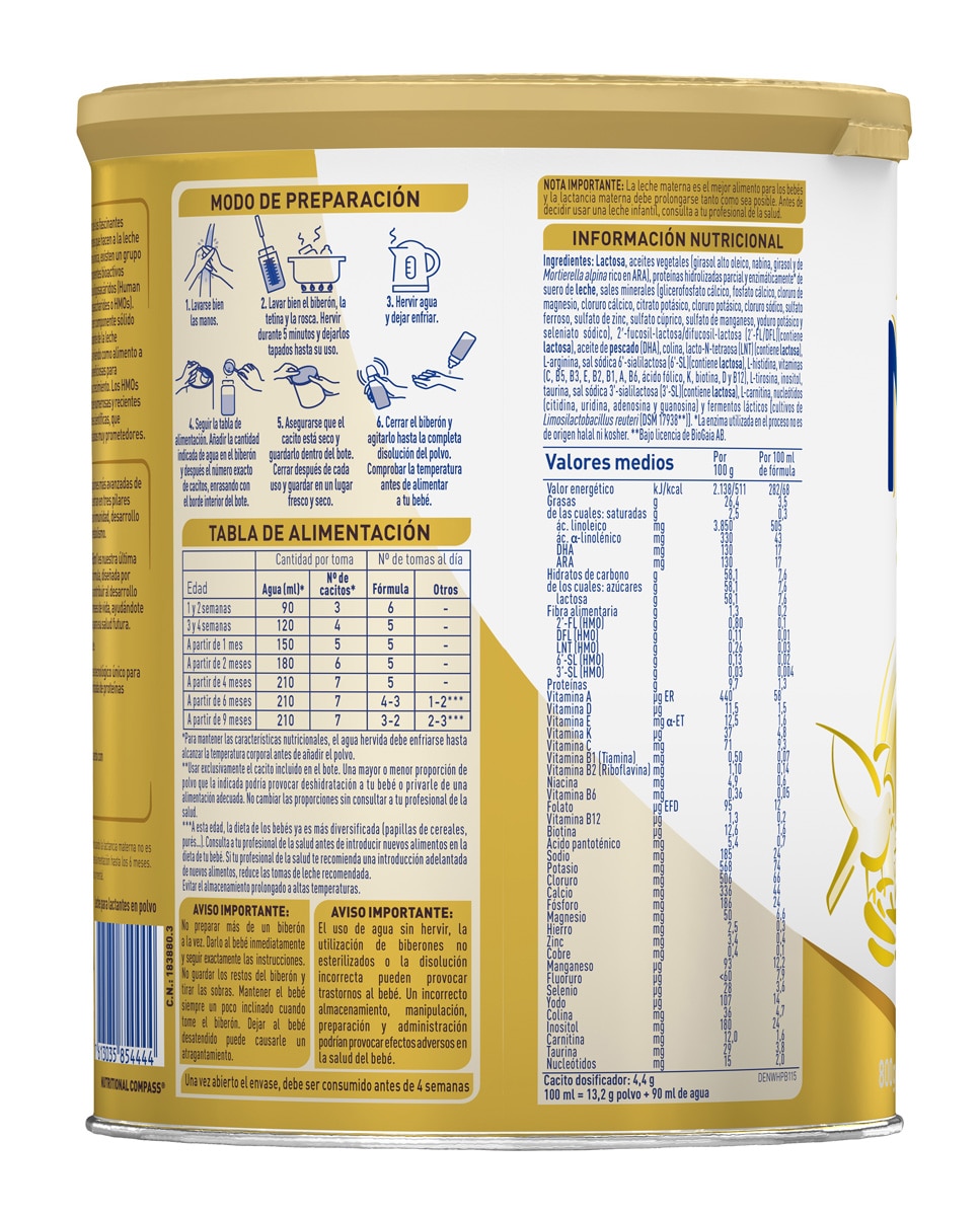 Leche para lactantes Nan Supreme Pro 1 en polvo Premium 0 a 6 meses Nestlé - 800 g 2