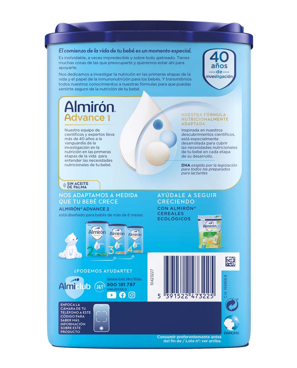 Leche de inicio 1 Almirón Advance - 800 g 2
