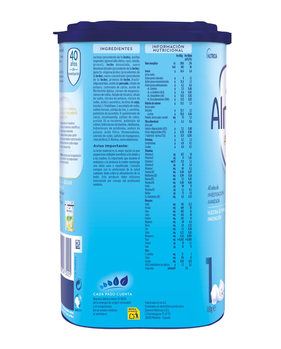 Leche de inicio 1 Almirón Advance - 800 g 4