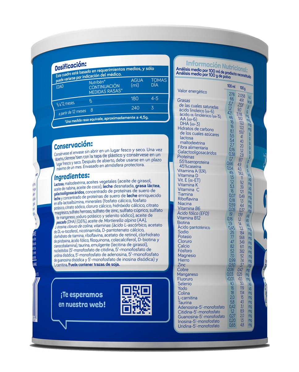 Leche de Continuación 2 Nutribén® 800 gr - 800 g 3