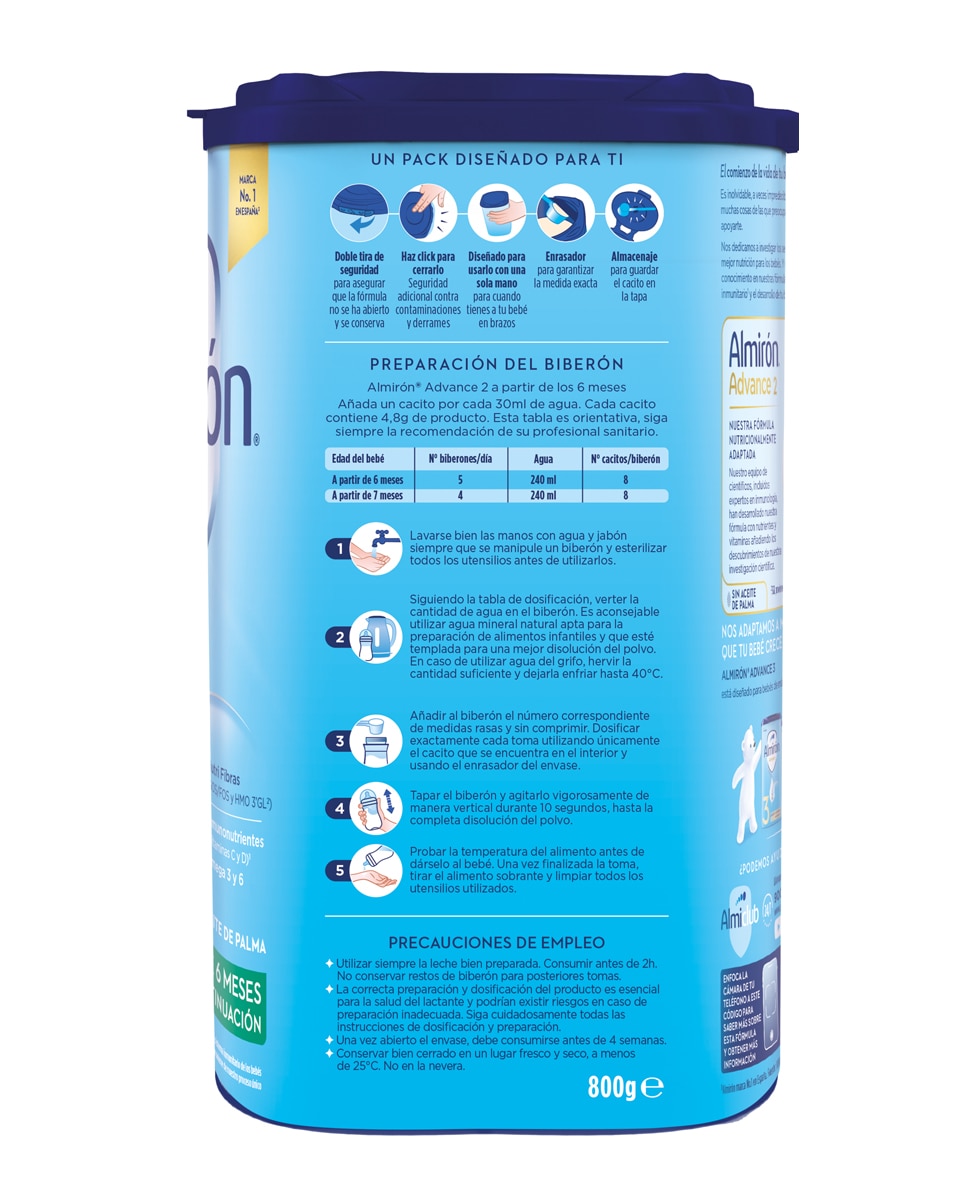 Leche infantil de continuación desde 6 meses en polvo Almirón Advance 2 - 800 g 3