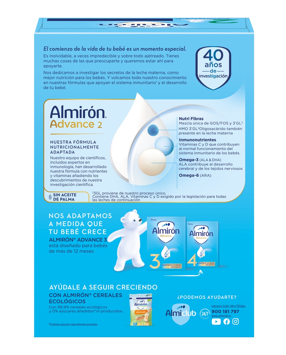 Leche en polvo de Continuación 2 desde 6 meses 1200 g Almirón Advance 2
