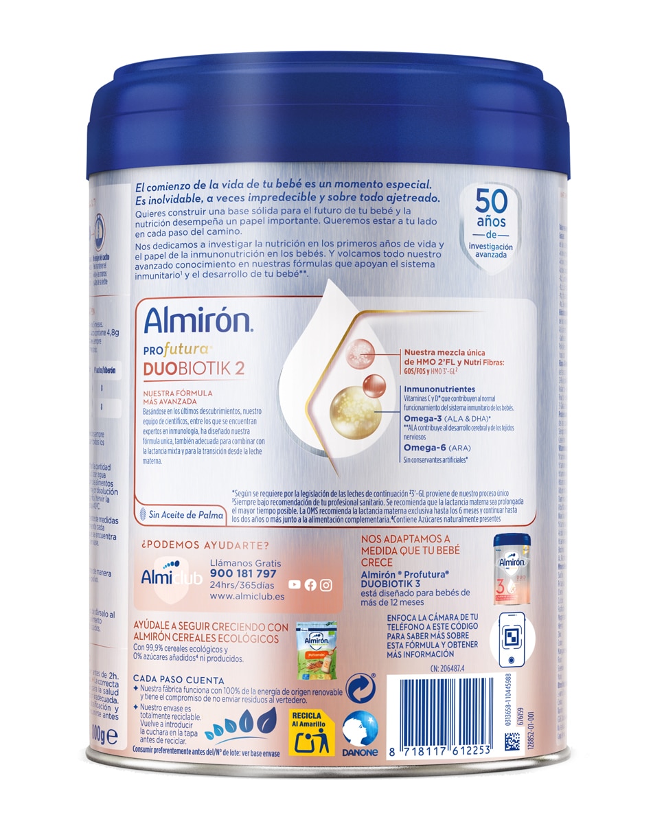 Leche de continuación Almirón Profutura Duobiotik 2 Almiron - 800 g 2