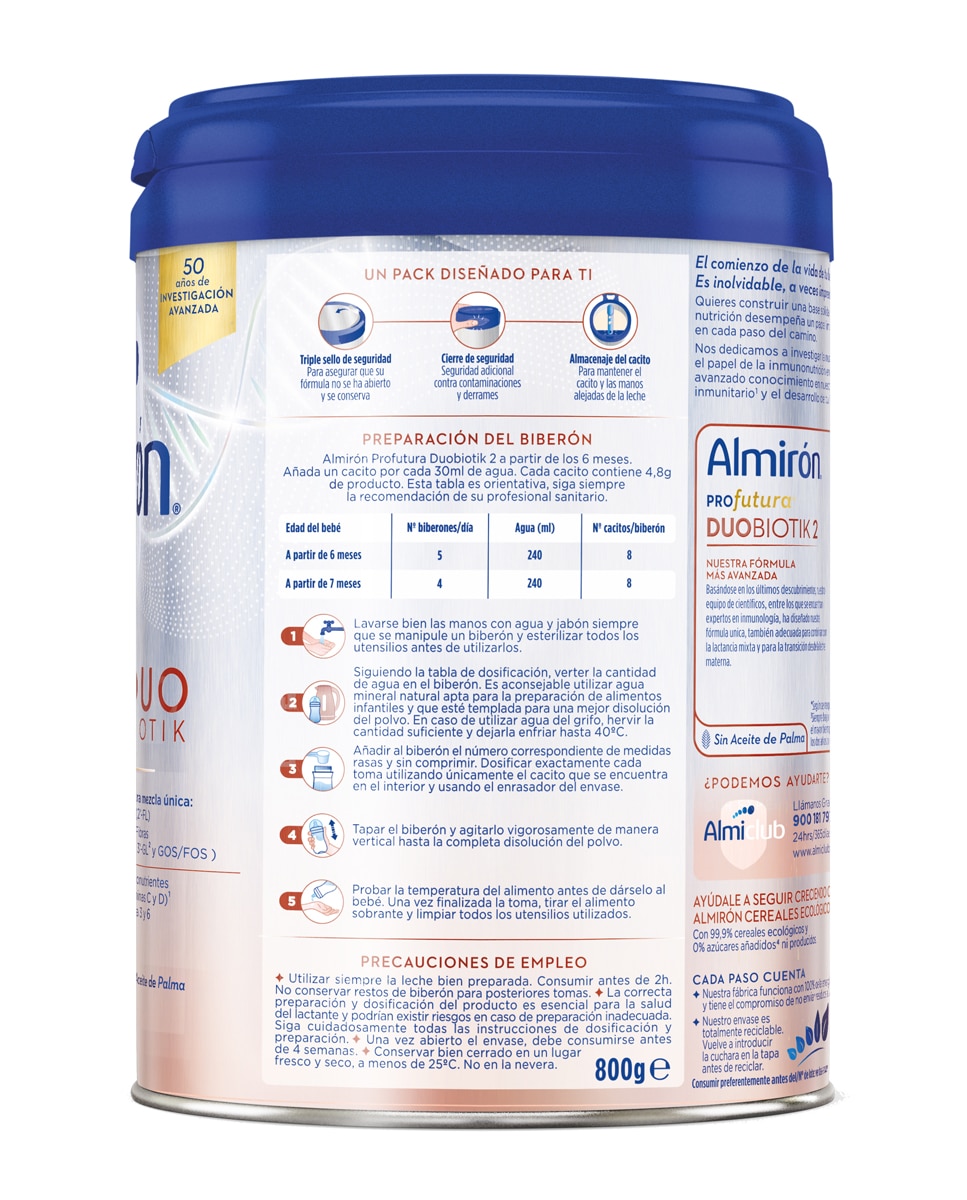 Leche de continuación Almirón Profutura Duobiotik 2 Almiron - 800 g 3