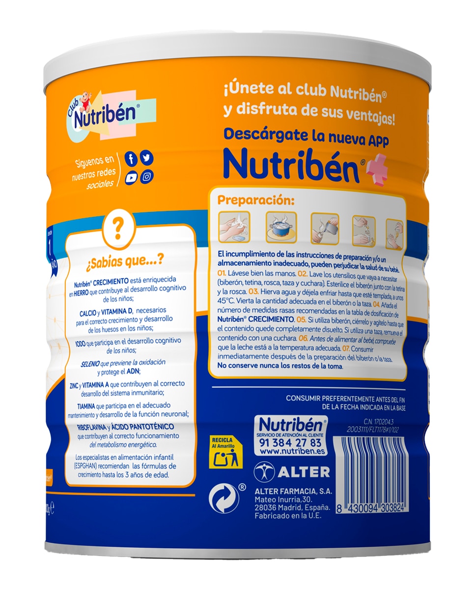 Leche de Crecimiento 3 Nutribén® - 800 g 3