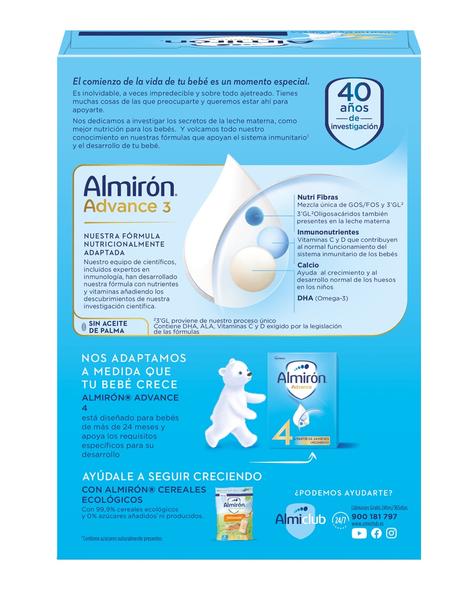 Leche en polvo de Crecimiento 3 desde 12 meses 1200 g Almirón Advance 2