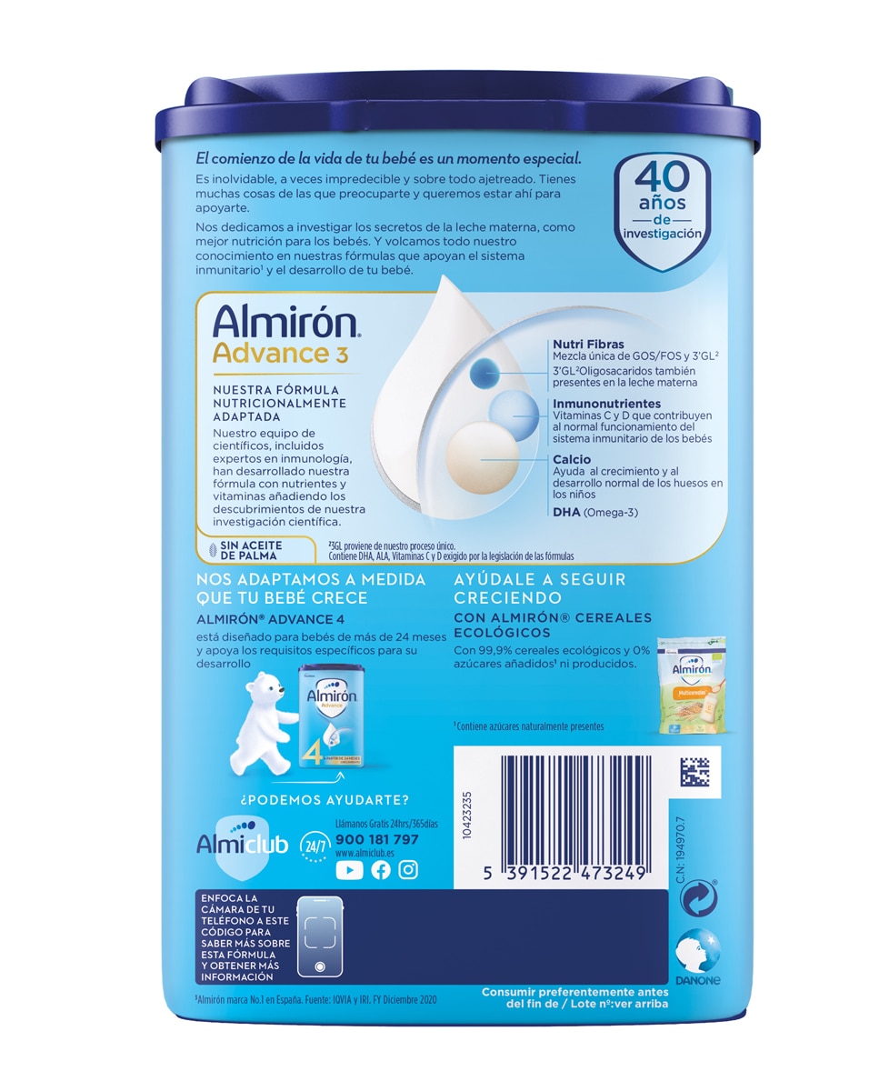 Leche de crecimiento 3 Almirón Advance - 800 g 2