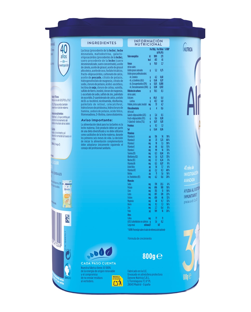 Leche de crecimiento 3 Almirón Advance - 800 g 4