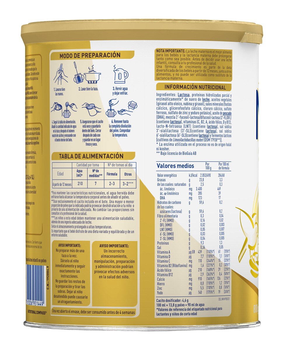 Leche de crecimiento Premium Nan Supreme Pro 3 en polvo 12 a 18 meses Nestlé - 800 g 2