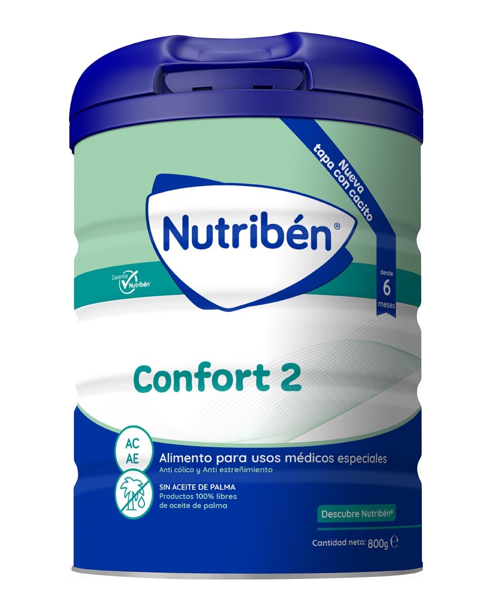 Imagen 0 de Leche de fórmula para cólicos y estreñimiento desde los 6 meses 800 Gr Confort 2 Nutribén