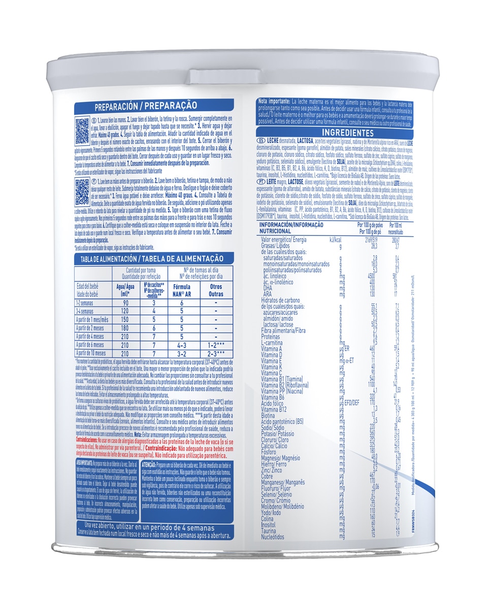 Alimento en polvo para lactantes con regurgitaciones Nan Nestlé - 800 g 3