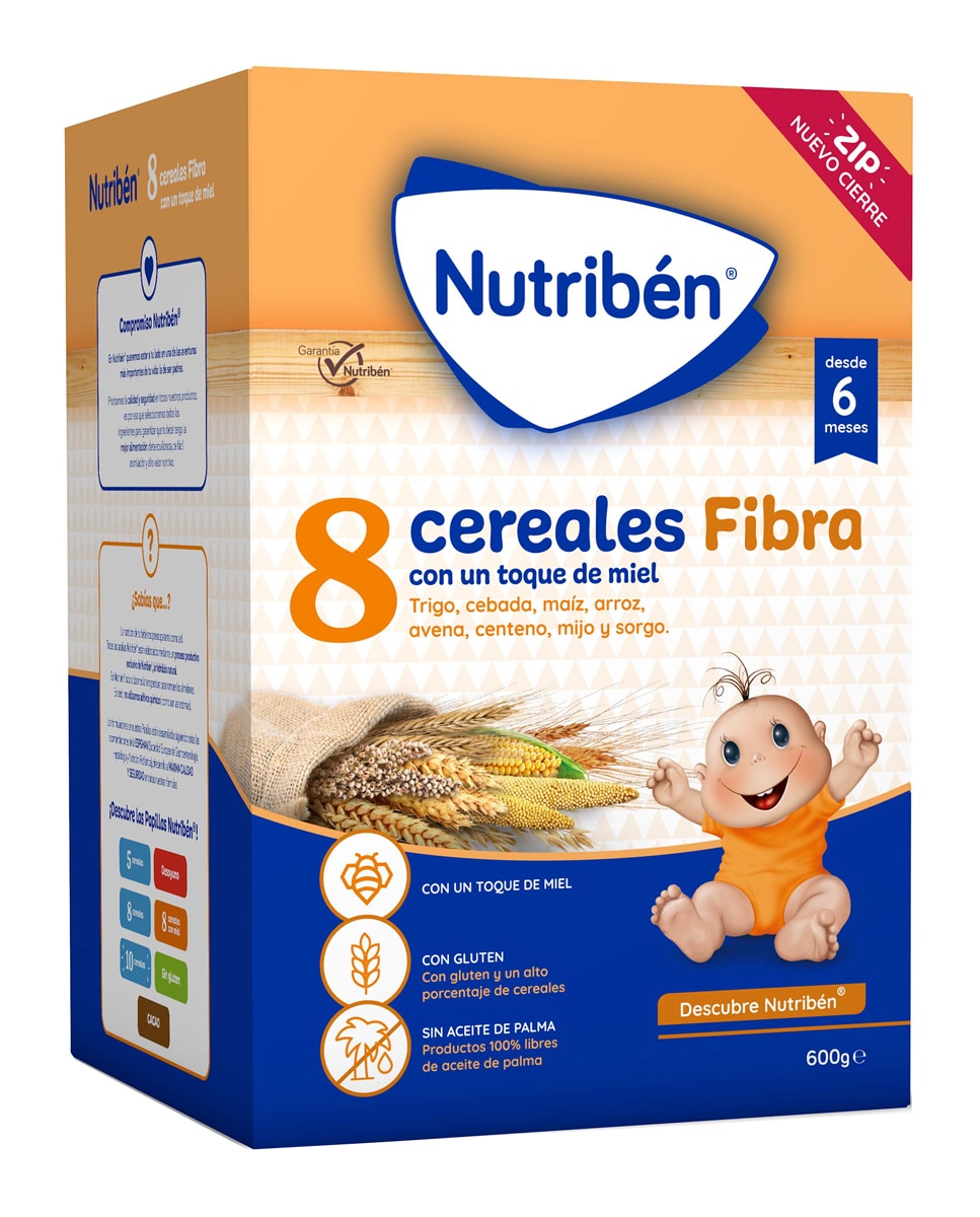 Nutribén® - Papilla de 8 cereales y miel fibra Nutribén®.