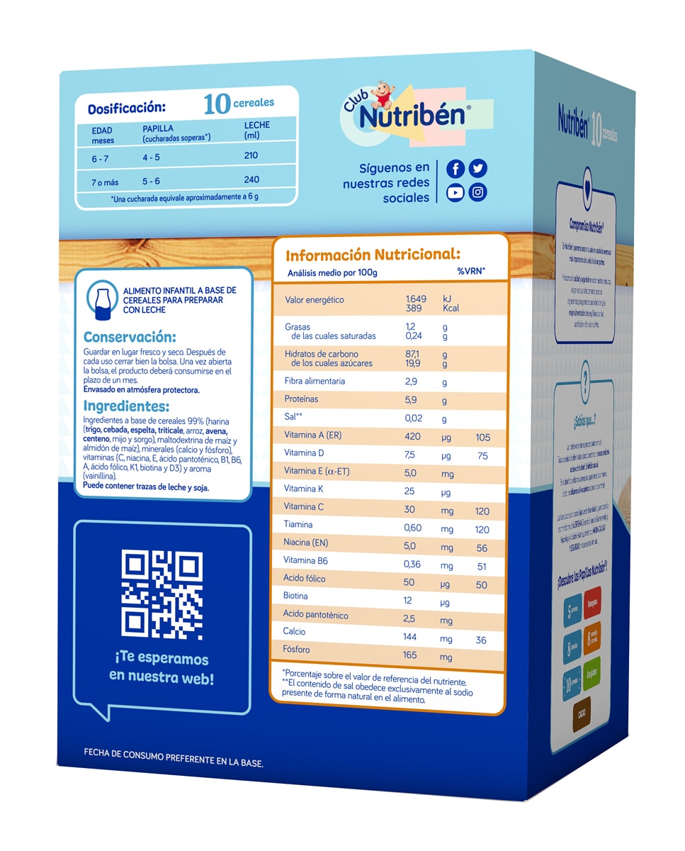 Papilla 10 Cereales Nutribén - 600 g 2