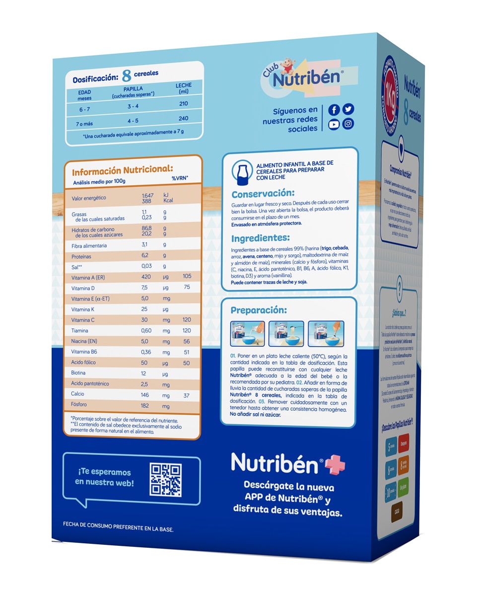 Papilla 8 Cereales 1000 Nutribén - 1000 g 2