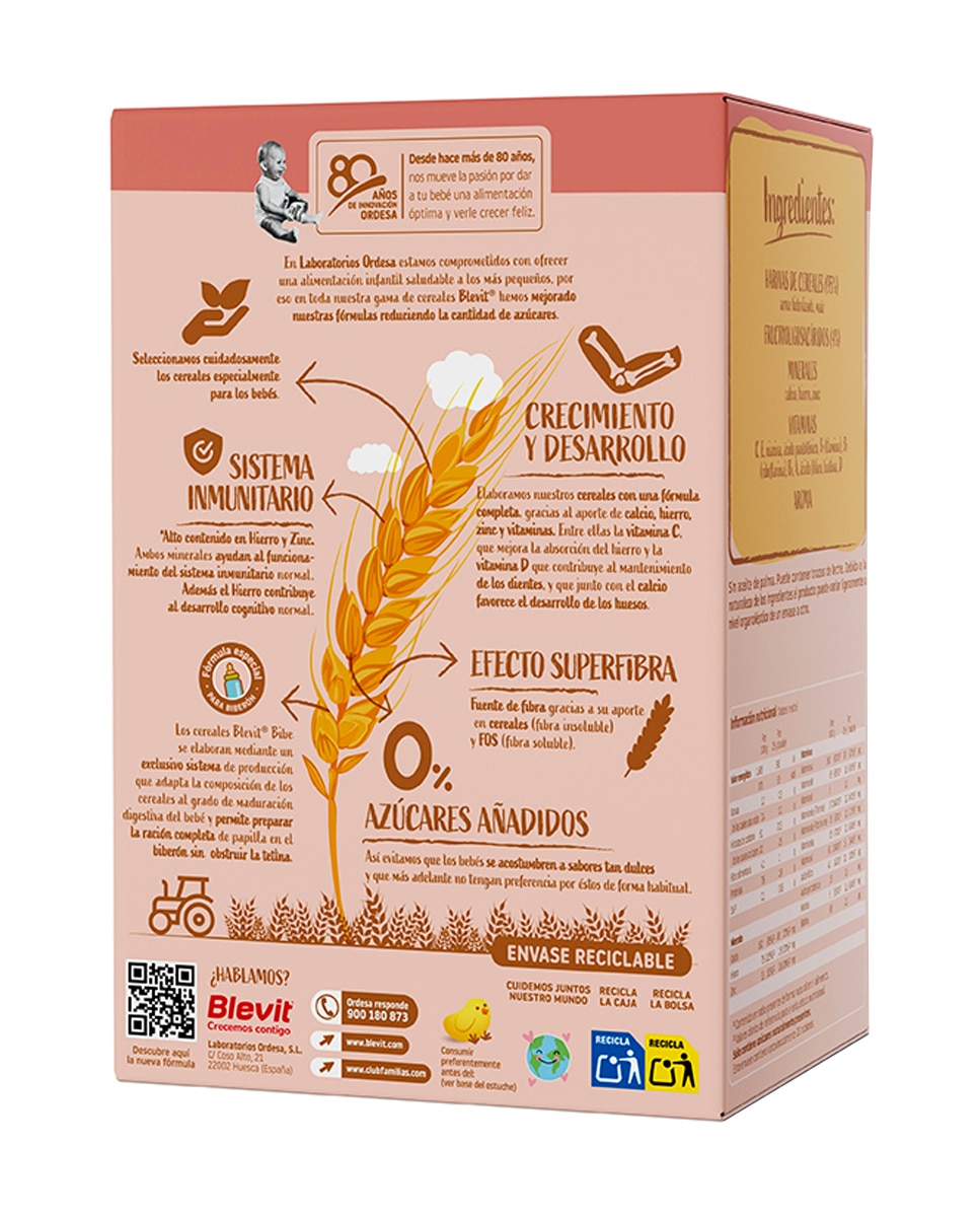 Papilla Blevit Bibe Sin gluten 500 g Blevit - 500 g 2