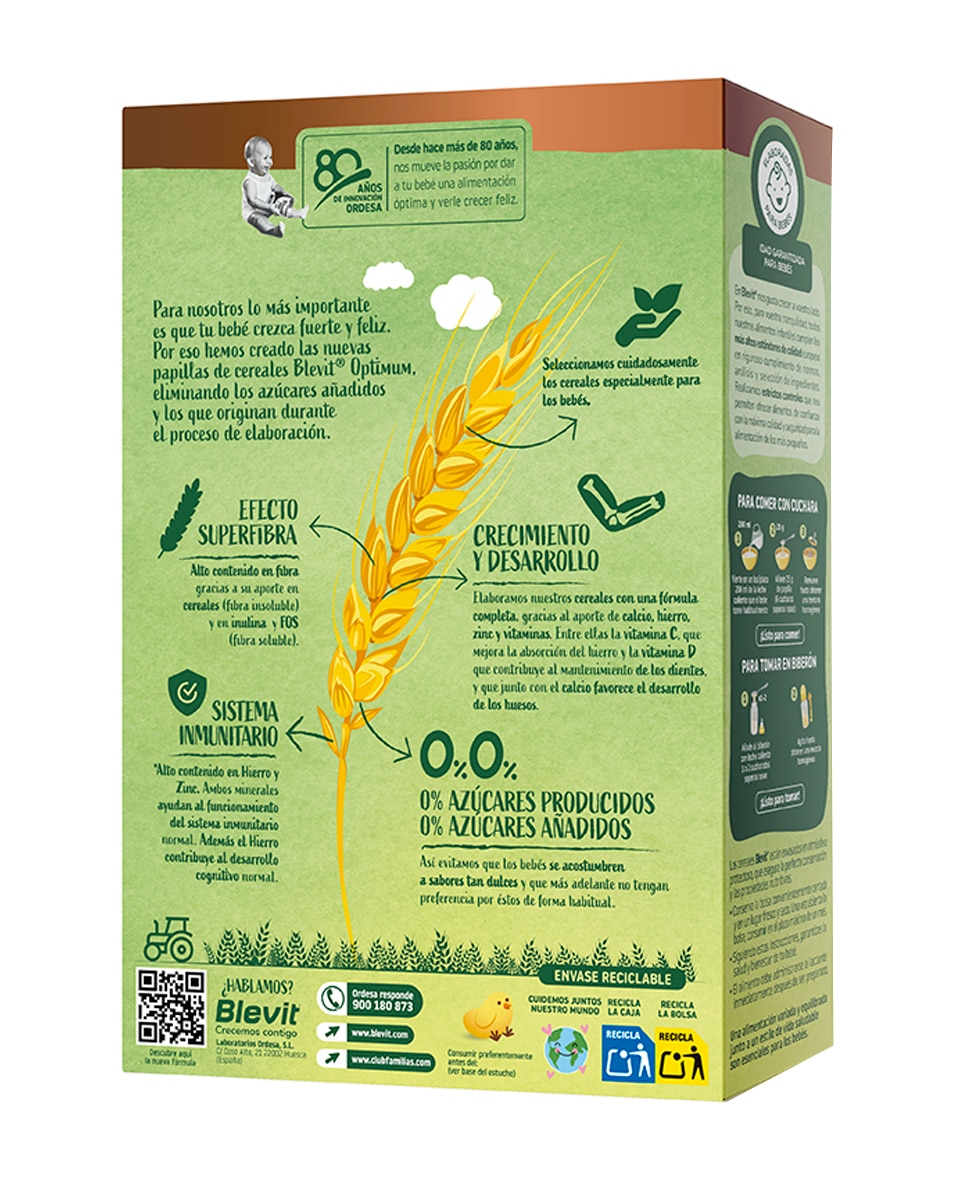 Imagen 2 de Papilla Blevit Optimum 8 Cereales 250 g Blevit