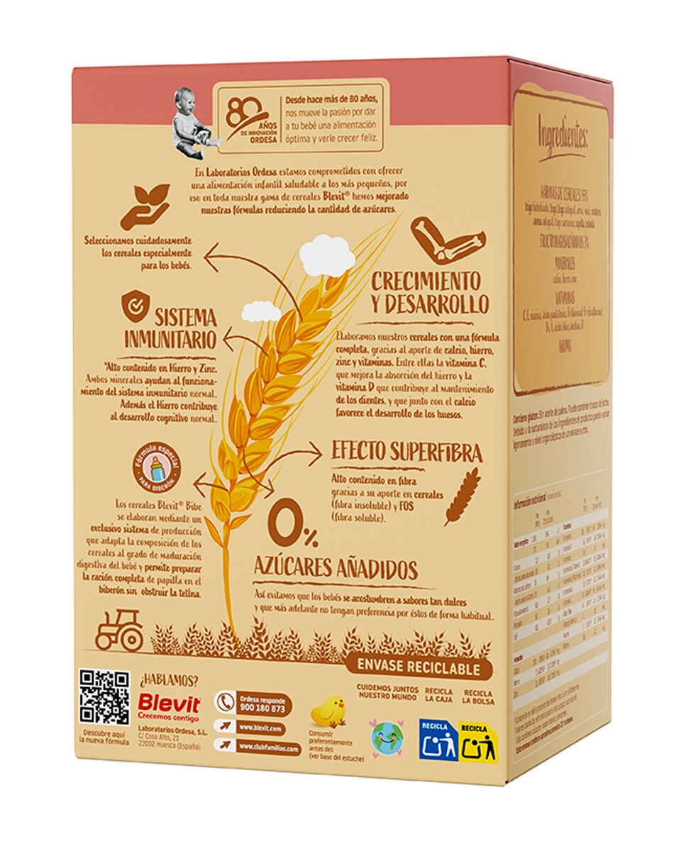 Papilla Blevit Bibe 8 Cereales 500 g Blevit 2