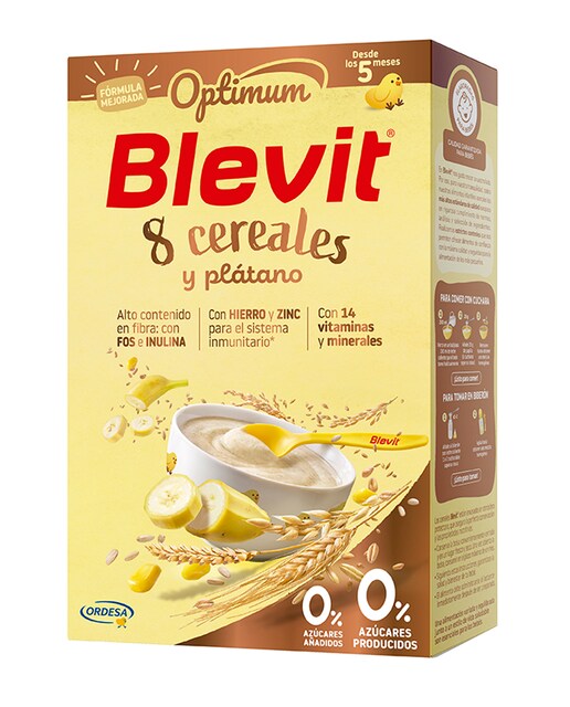 Imagen 0 de Papilla Blevit Optimum 8 Cereales + Plátano 12X250 g Blevit