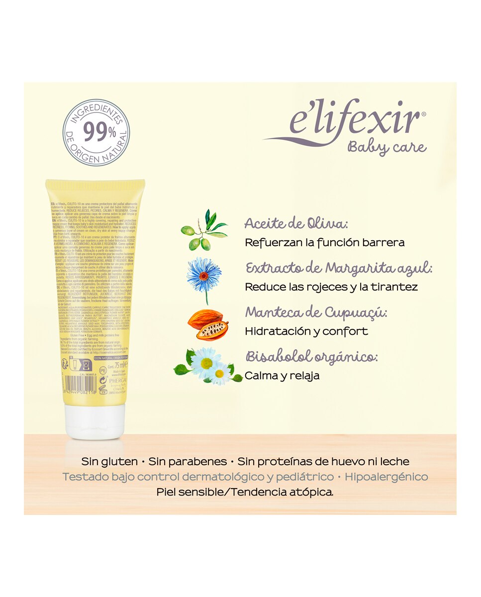 Crema Facial Calmante Piel Sensible Bebé Elifexir Baby Care Elifexir - 50 ml 3