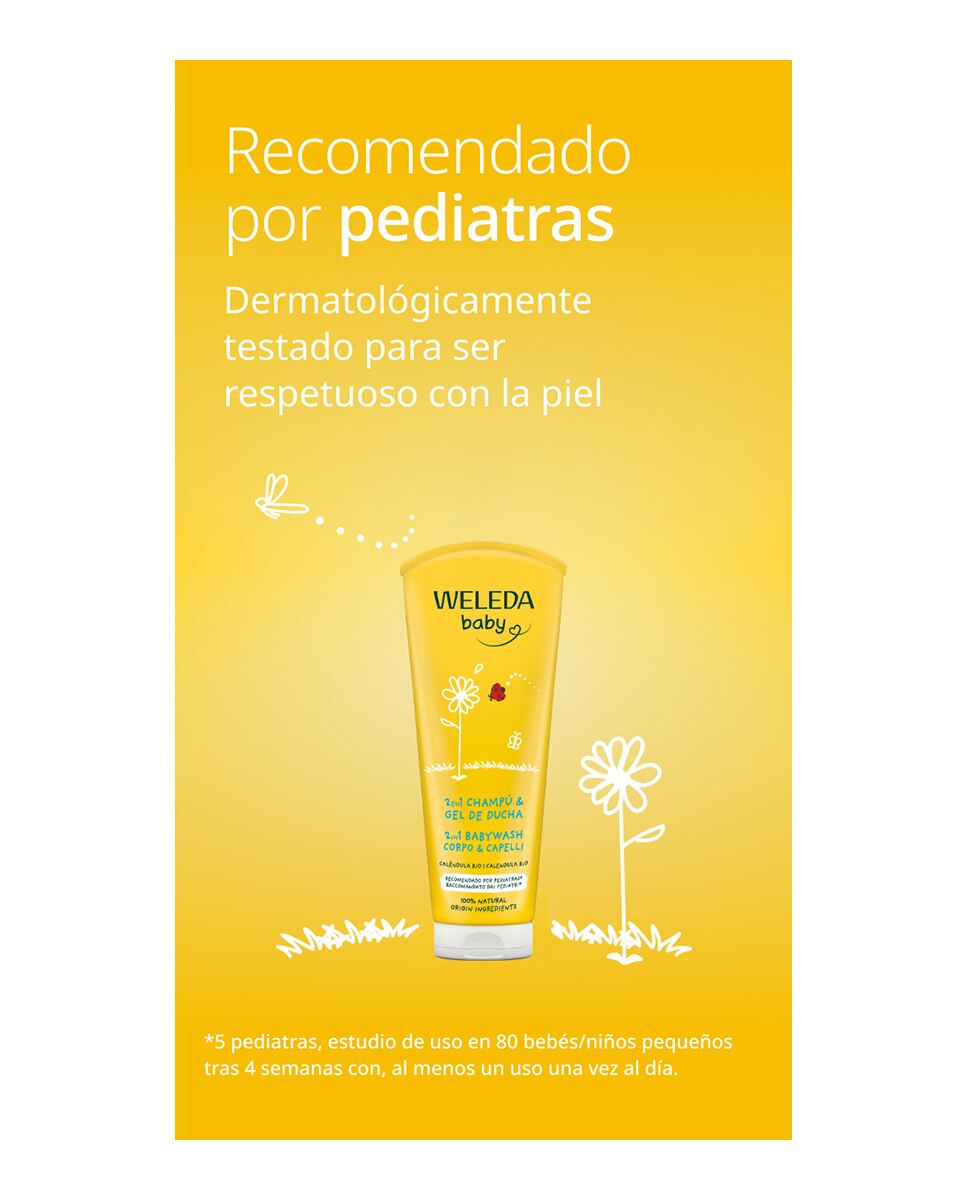 Champú & Gel de Ducha de Caléndula Baby Weleda - 200 ml 6
