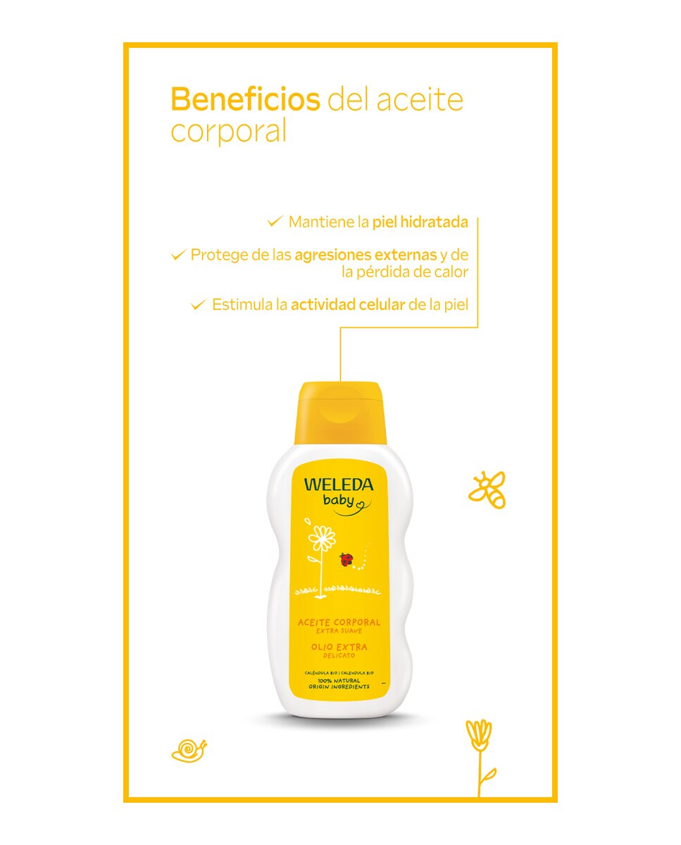 Aceite Corporal de Caléndula Baby Weleda - 200 ml 5