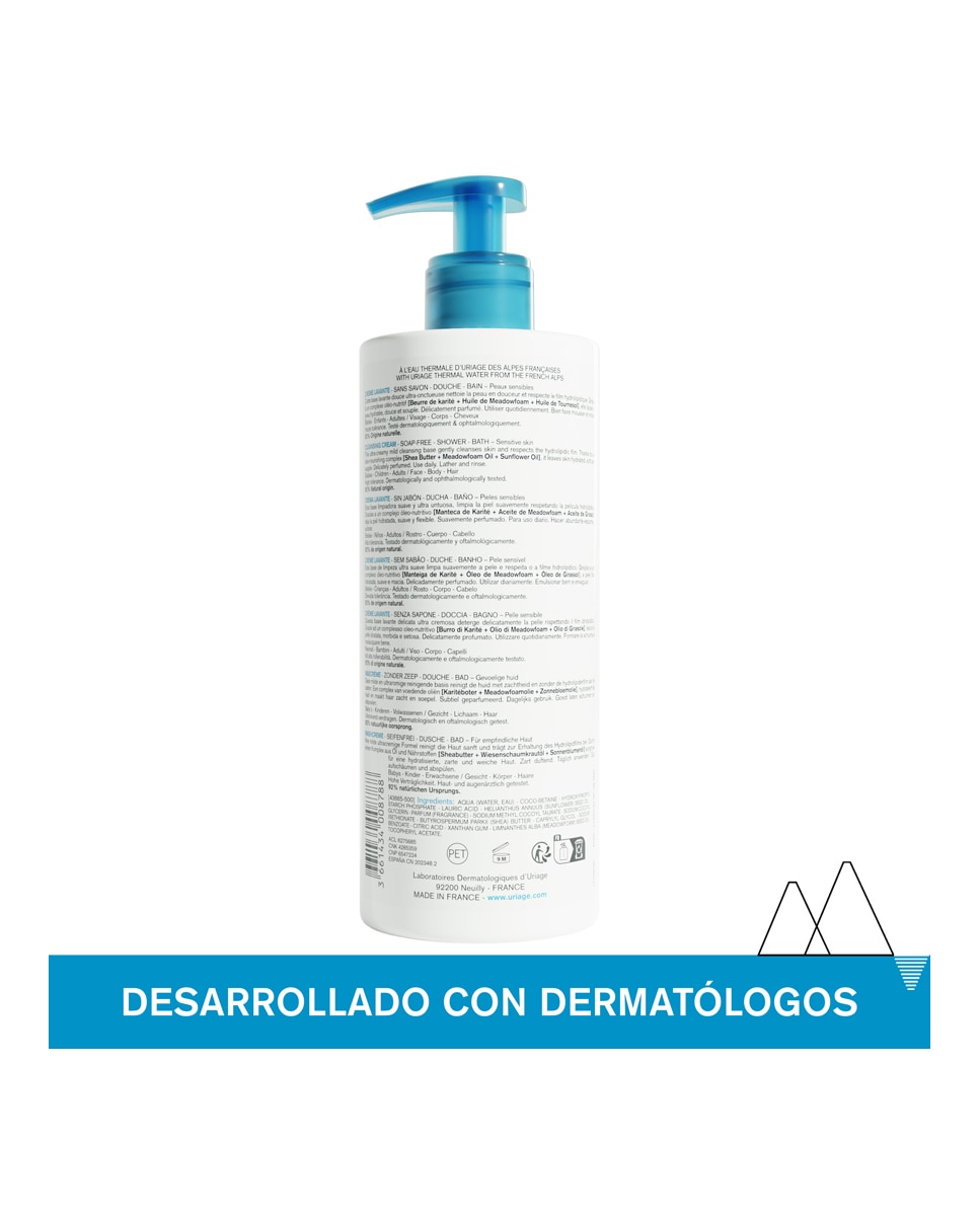 Gel de Ducha Hidratante Diario Con Manteca De Karité Uriage - 500 ml 3