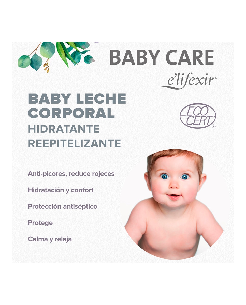 Leche Corporal Reepitelizante Hidratante Piel Sensible Bebé Elifexir Baby Care 400 ml Elifexir - 400 ml 4