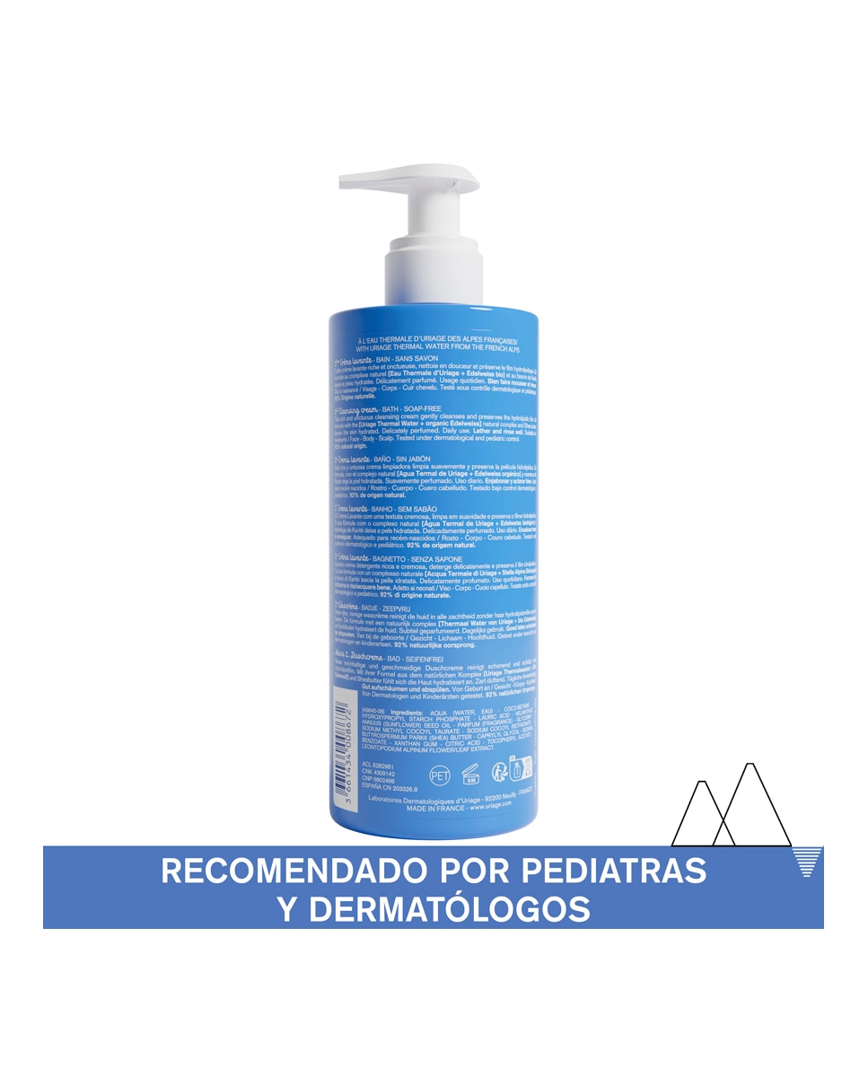 Gel De Baño Y Champú Para Bebés Con Edelweiss Orgánico Y Manteca De Karité 500 ml Uriage - 500 ml 3