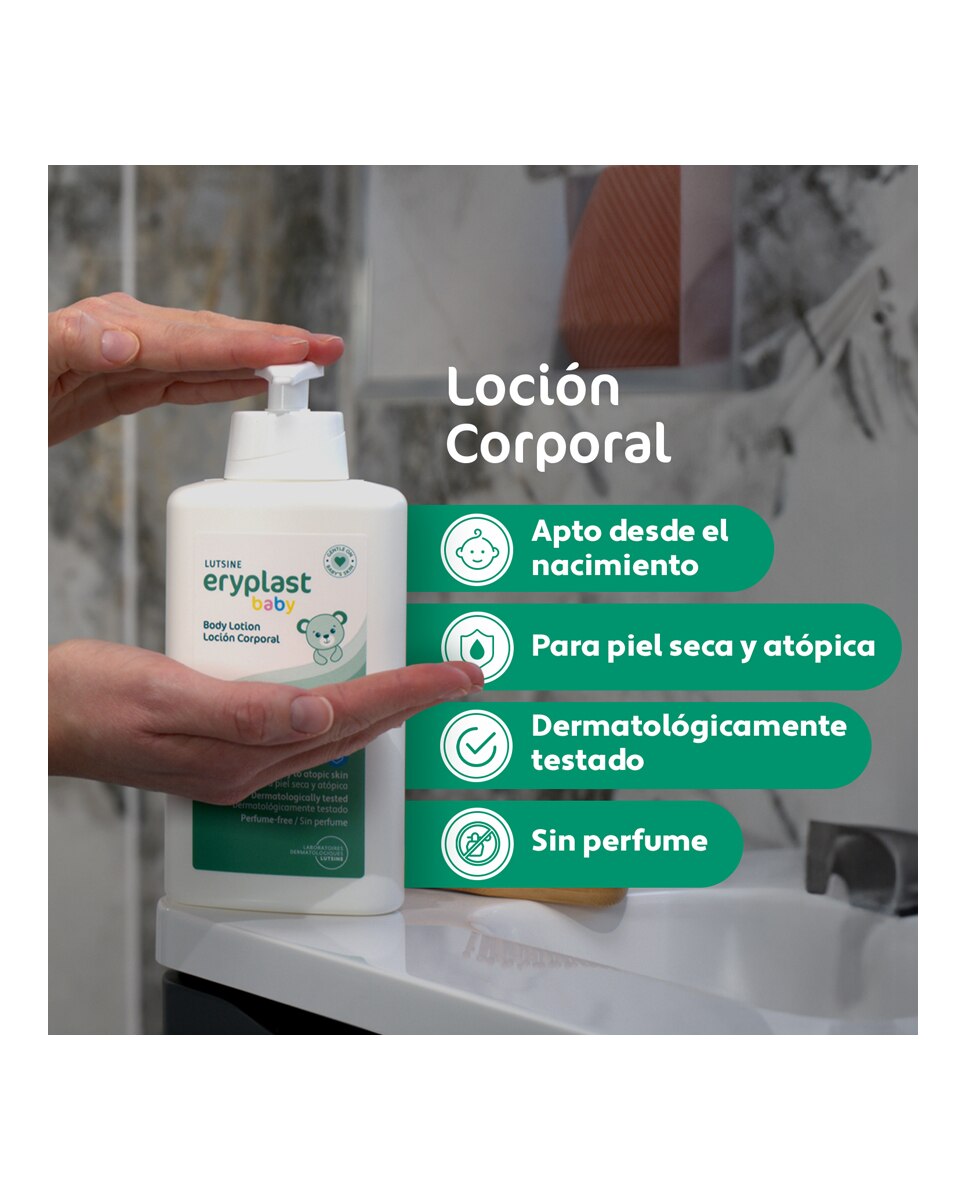 Loción corporal para piel de bebé seca y atópica Eryplast - 500 ml 3
