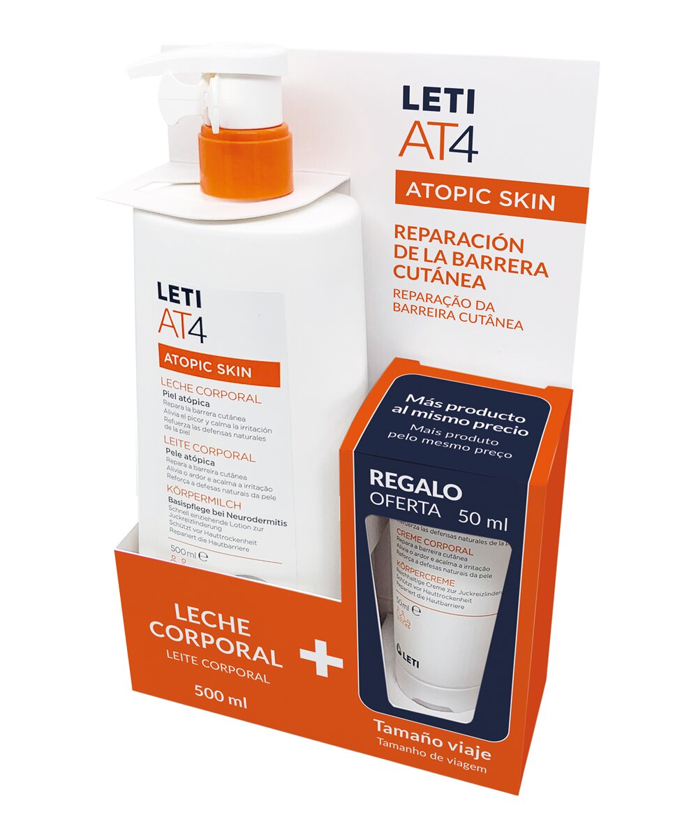 Leti - Leche corporal emoliente-protector Piel Atópica Leti AT4.