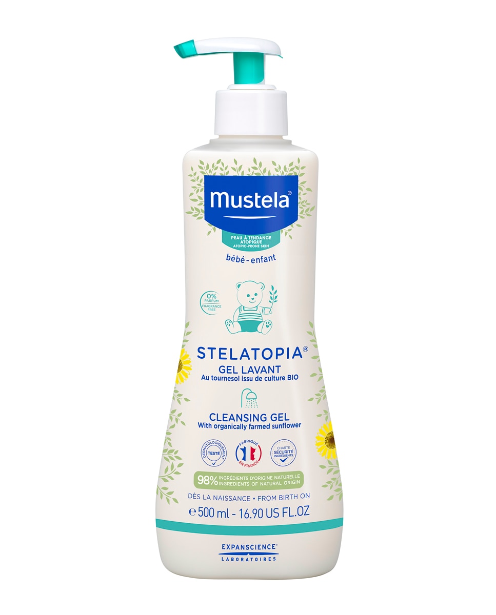 Mustela - Gel de baño con Girasol BIO para Piel Atópica Mustela Stelatopia.