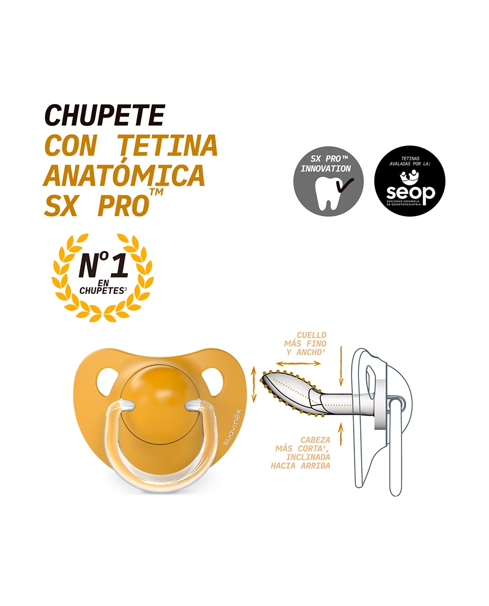 Pack Duplo Chupete 6-18 meses Tetina Anatómica de Silicona Suavinex 3