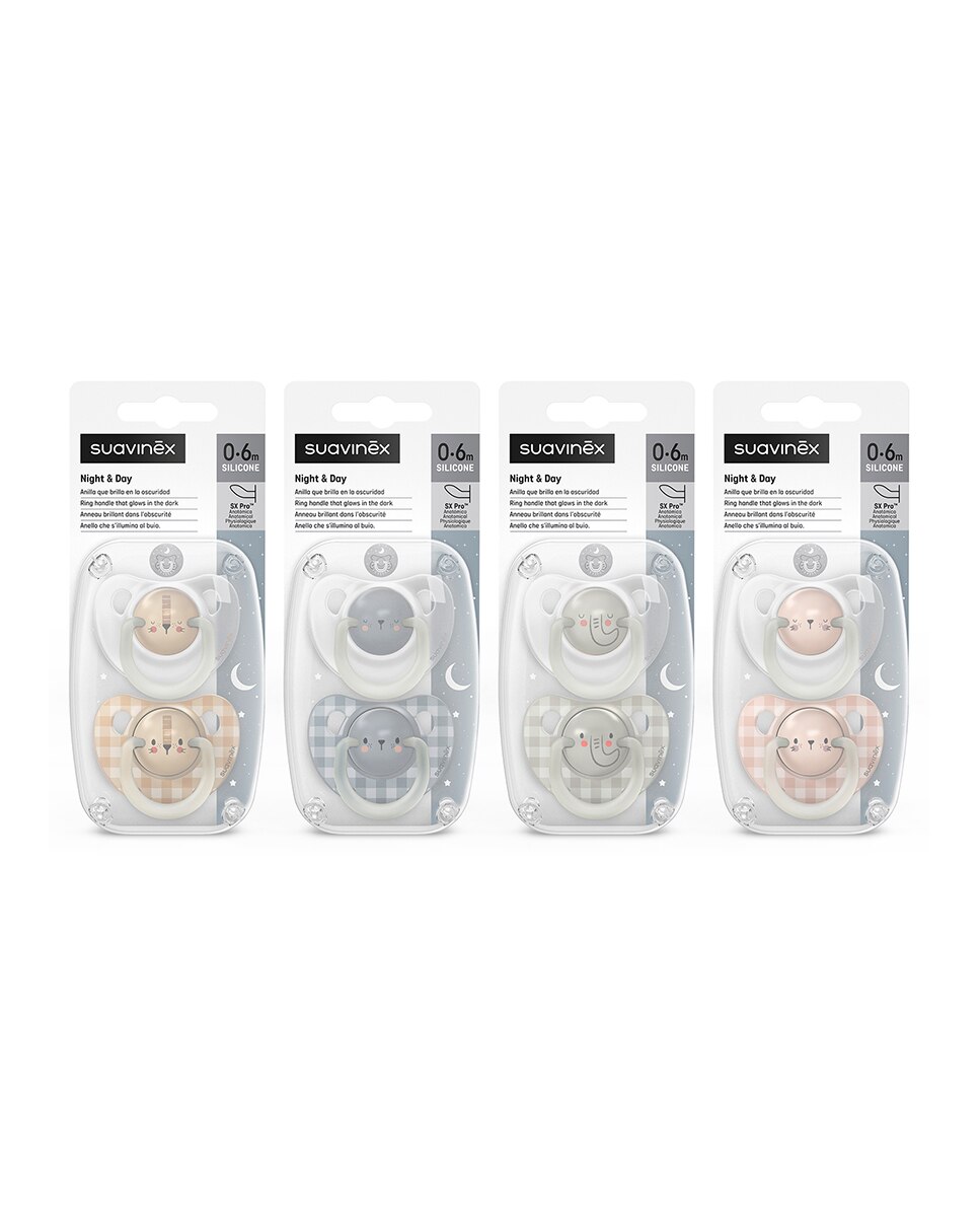 Pack Duplo Chupete Noche & DíaTetina Anatómica de Silicona 0-6 meses Suavinex 2