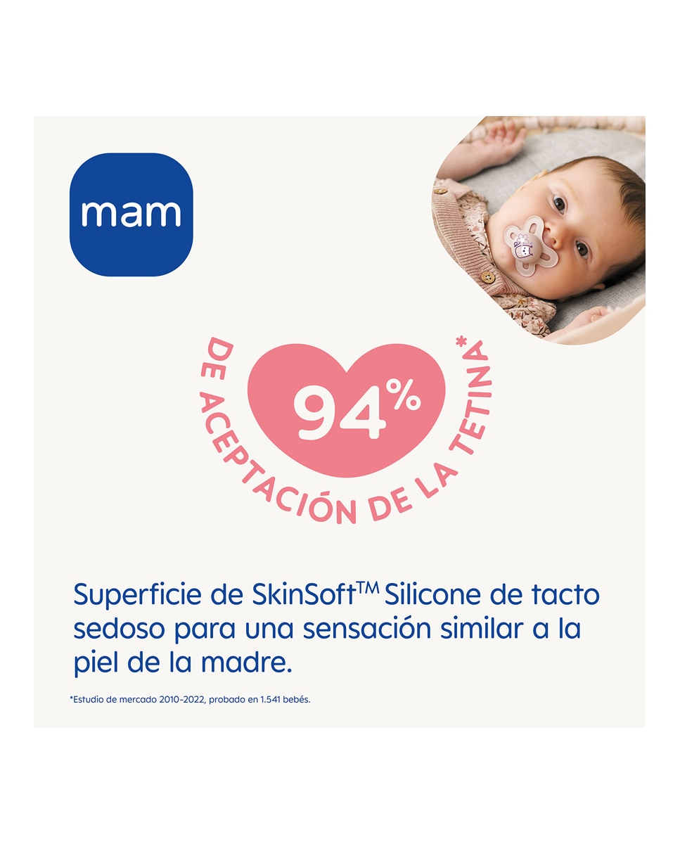 2 Chupetes Original Pure +6 Meses MAM 3
