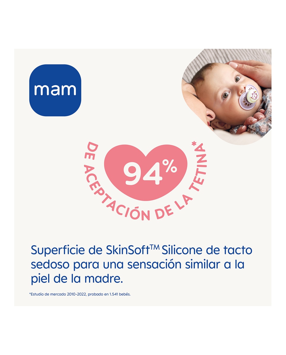 2 Chupetes Original Pure Night +6 meses MAM 3