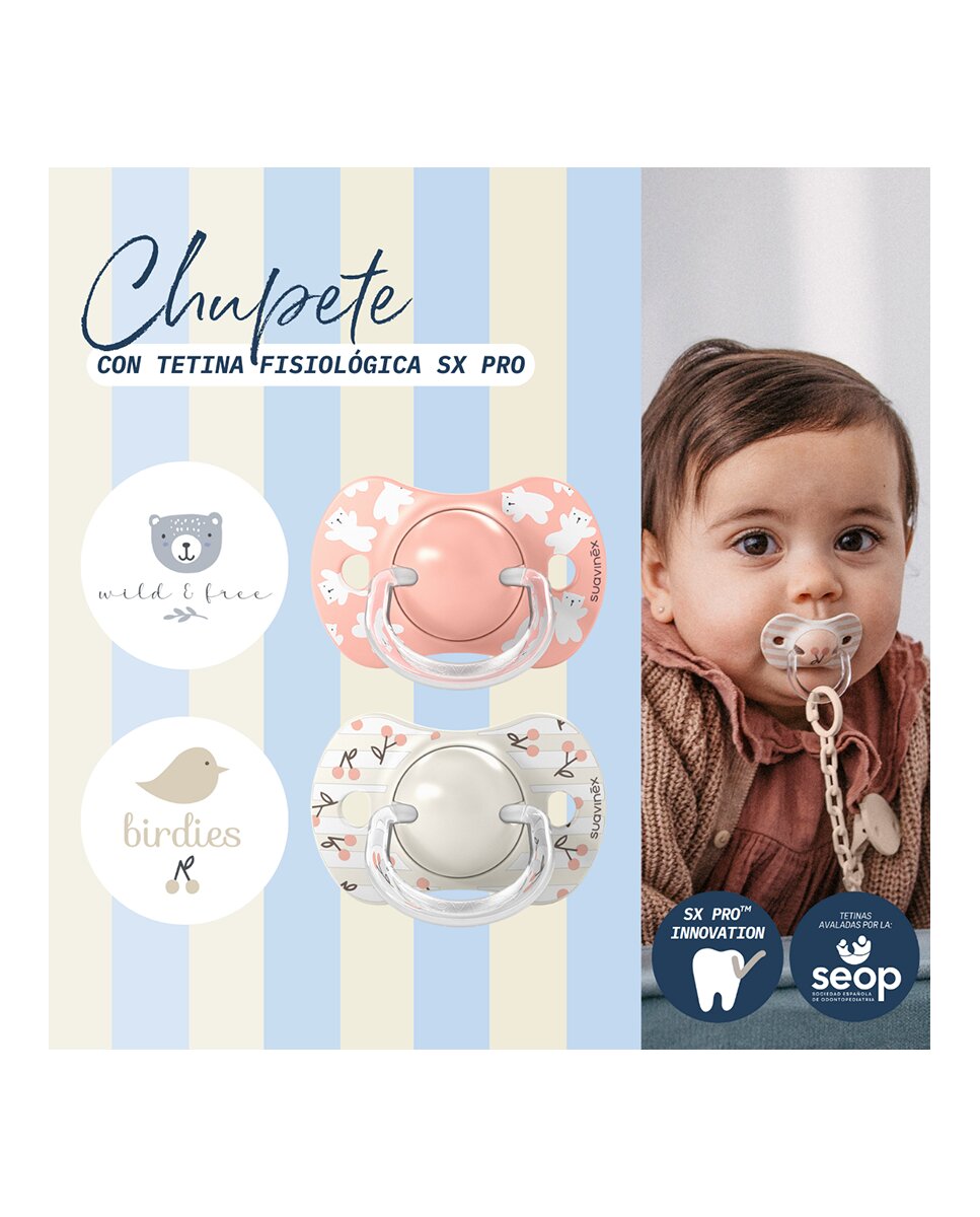 Pack de 2 Chupetes Silicona Fisiológicos SX Pro 0-6 meses Suavinex 3