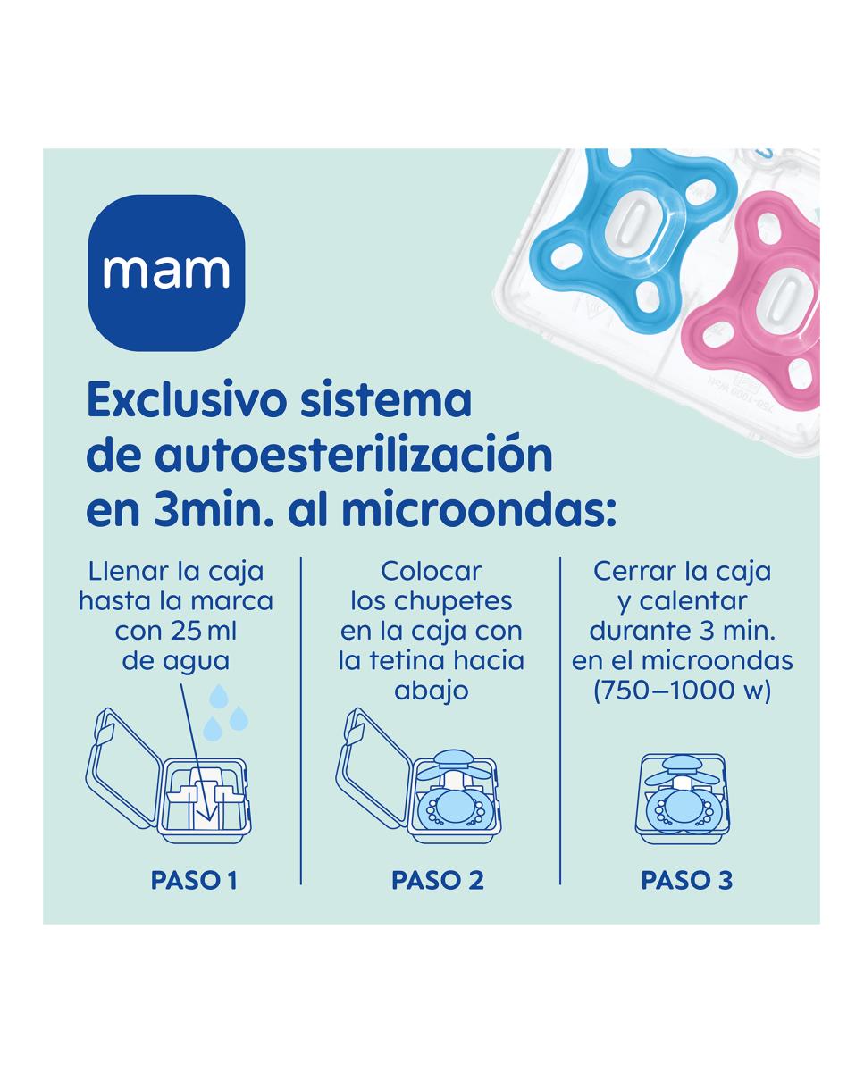 Imagen 9 de Chupete Todo Silicona 2uds Skin Soft Silicone de Fácil Aceptación 3-12 Meses MAM