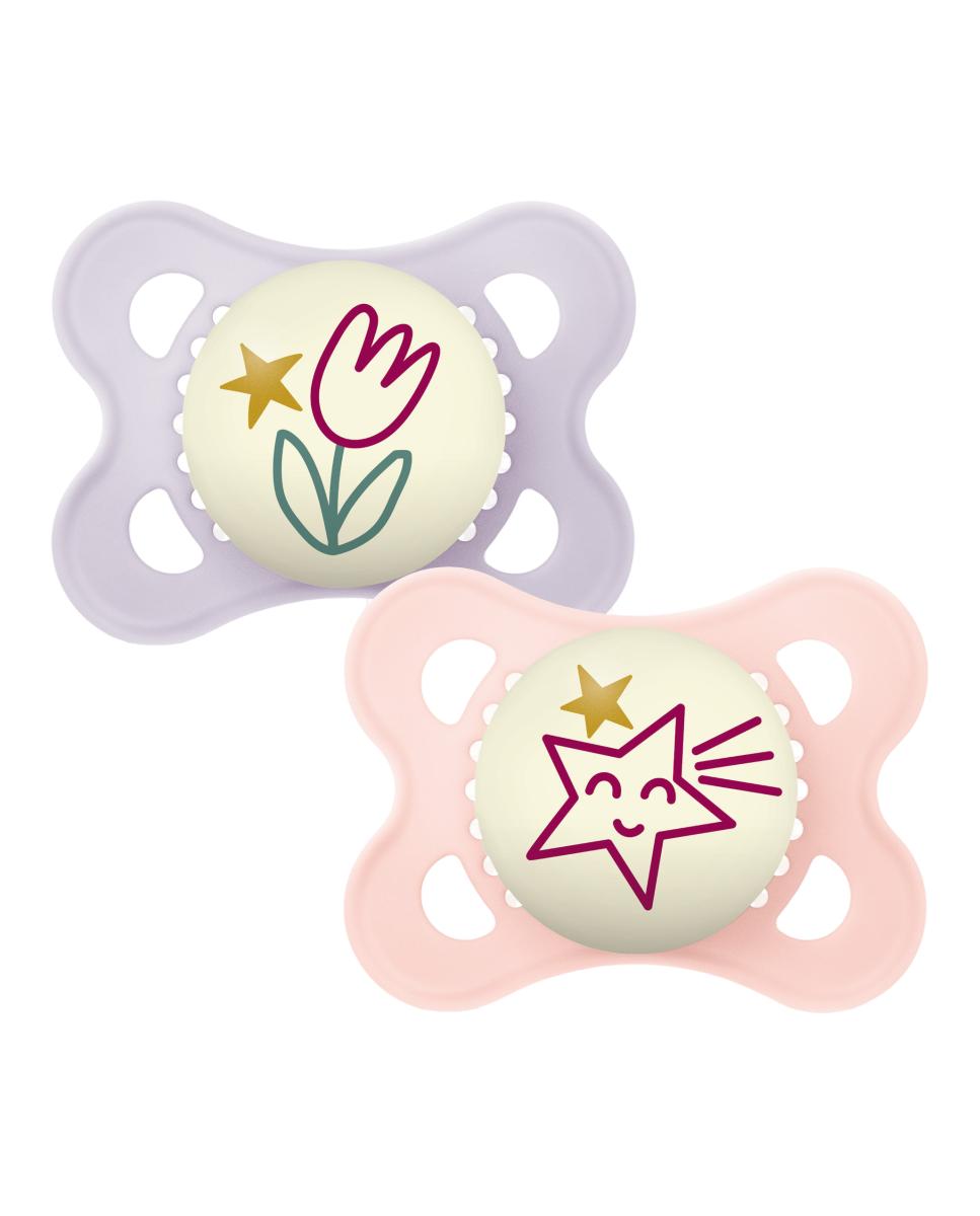 2 Chupetes Original 2-6 meses Night silicona MAM - Rosa Rosa-1