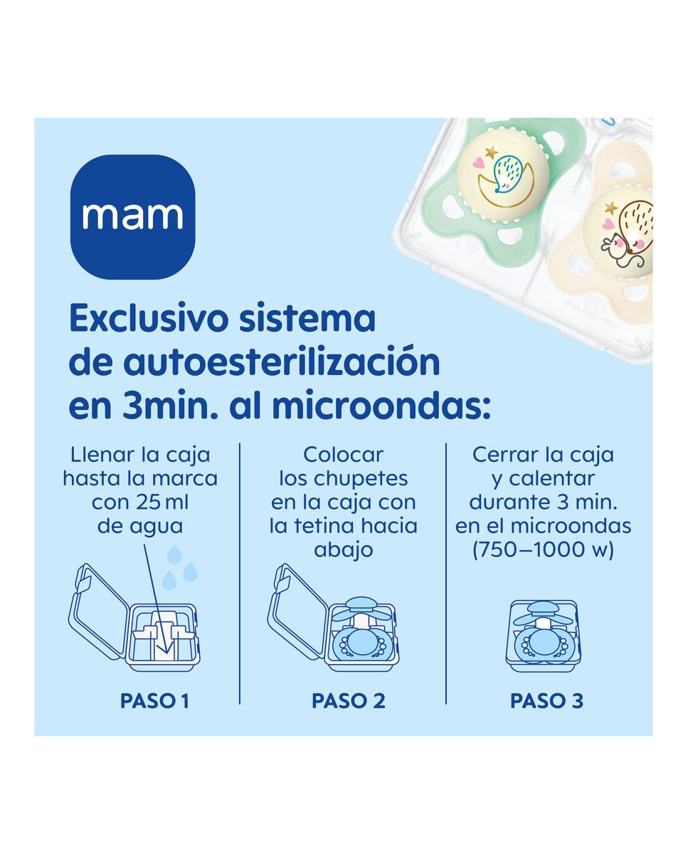 2 Chupetes Original 2-6 meses Night silicona MAM - Rosa Rosa-5