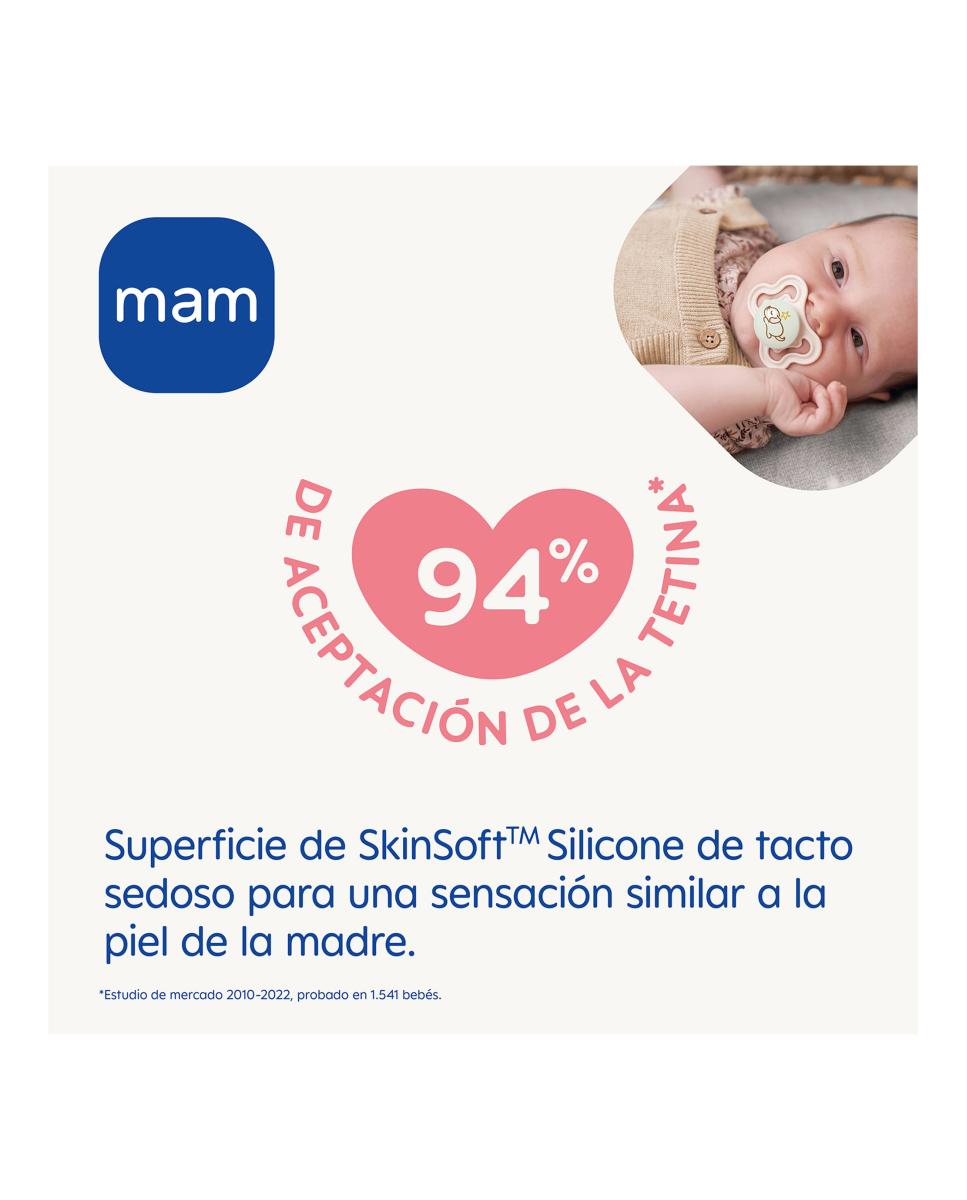 2 Chupetes Supreme Night 16+ Silicona MAM - Azul Azul-2