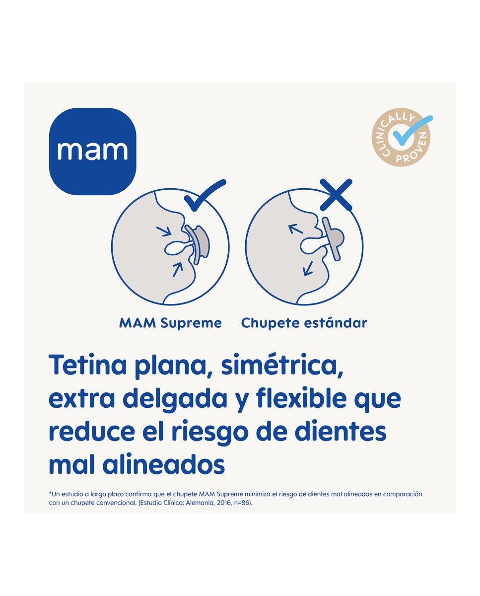 2 Chupetes Supreme Night 16+ Silicona MAM - Neutro Neutro-3