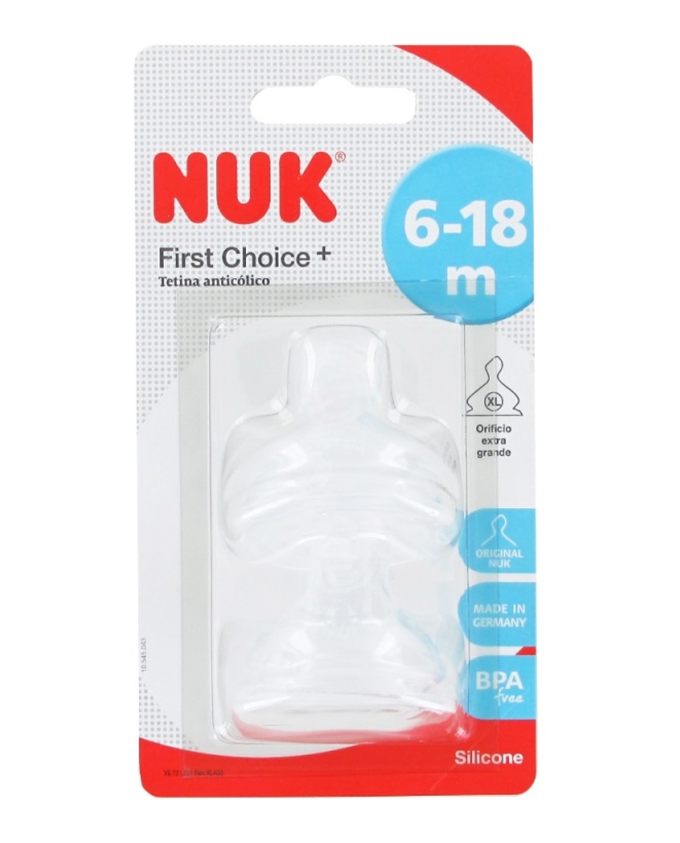 Imagen 1 de Tetina first choice+ 6-18m (xl-cereales) Silicona 2 uds Nuk