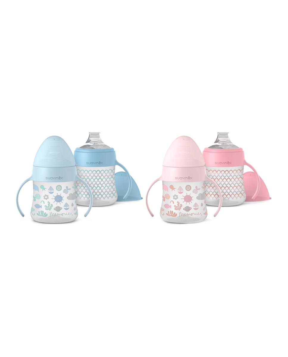 Suavinex - Biberón Entrena Asas Silicona +4 Meses 150 ml Suavinex.