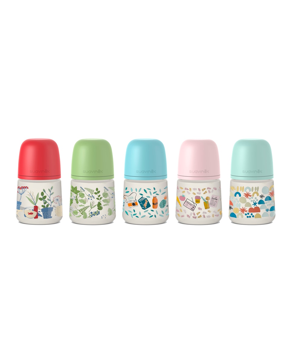 Suavinex - Biberón con tetina anatómica Flujo Medio 150 ml Suavinex.