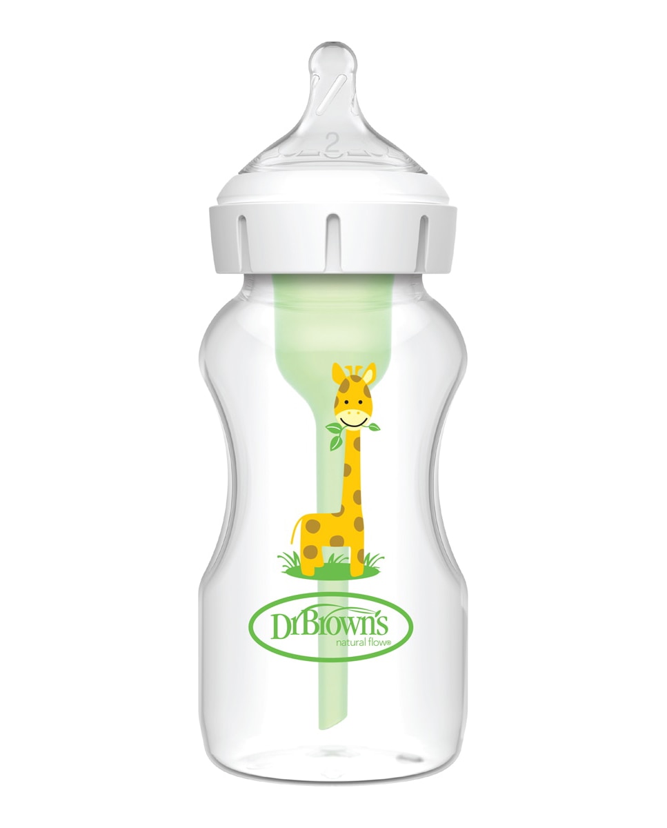 Imagen 0 de Biberón Anticólico Boca Ancha Options+ 270 Ml Dr. Brown's Transparente